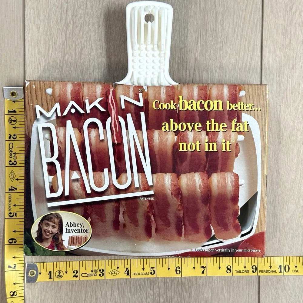 VTG 1996 Makin' Bacon Microwave Cooker Abbey USA New‎ in Original Packaging Tray